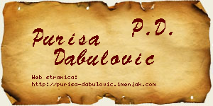Puriša Dabulović vizit kartica